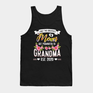 Funny New Moms Tee Get Promoted to Grandma Est.2020 Tank Top